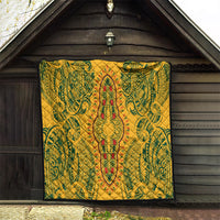 Africa Dashiki Quilt African Tribal Art Mixed Polynesian Tattoo Gold Color Unique - Wonder Print Shop