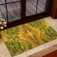 Africa Dashiki Rubber Doormat African Tribal Art Mixed Polynesian Tattoo Gold Color Unique - Wonder Print Shop