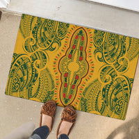 Africa Dashiki Rubber Doormat African Tribal Art Mixed Polynesian Tattoo Gold Color Unique - Wonder Print Shop