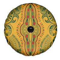 Africa Dashiki Spare Tire Cover African Tribal Art Mixed Polynesian Tattoo Gold Color Unique - Wonder Print Shop