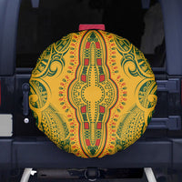 Africa Dashiki Spare Tire Cover African Tribal Art Mixed Polynesian Tattoo Gold Color Unique - Wonder Print Shop