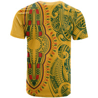 Africa Dashiki T Shirt African Tribal Art Mixed Polynesian Tattoo Gold Color Unique - Wonder Print Shop