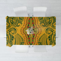 Africa Dashiki Tablecloth African Tribal Art Mixed Polynesian Tattoo Gold Color Unique - Wonder Print Shop