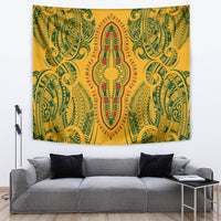 Africa Dashiki Tapestry African Tribal Art Mixed Polynesian Tattoo Gold Color Unique - Wonder Print Shop