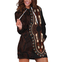 Africa Dashiki Hoodie Dress African Tribal Art Mixed Polynesian Tattoo Red Color Unique - Wonder Print Shop