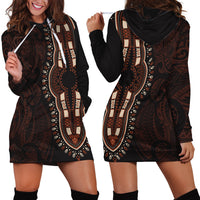 Africa Dashiki Hoodie Dress African Tribal Art Mixed Polynesian Tattoo Red Color Unique - Wonder Print Shop