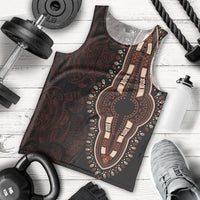 Africa Dashiki Men Tank Top African Tribal Art Mixed Polynesian Tattoo Red Color Unique - Wonder Print Shop