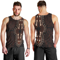 Africa Dashiki Men Tank Top African Tribal Art Mixed Polynesian Tattoo Red Color Unique - Wonder Print Shop