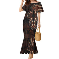 Africa Dashiki Mermaid Dress African Tribal Art Mixed Polynesian Tattoo Red Color Unique - Wonder Print Shop