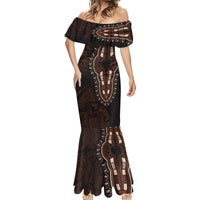 Africa Dashiki Mermaid Dress African Tribal Art Mixed Polynesian Tattoo Red Color Unique - Wonder Print Shop