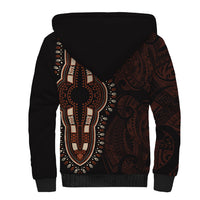 Africa Dashiki Sherpa Hoodie African Tribal Art Mixed Polynesian Tattoo Red Color Unique - Wonder Print Shop