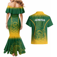 South Africa Cricket Couples Matching Mermaid Dress and Hawaiian Shirt Go Proteas World Cup Version 2023 Sproty LT9 - Wonder Print Shop