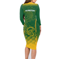 South Africa Cricket Family Matching Long Sleeve Bodycon Dress and Hawaiian Shirt Go Proteas World Cup Version 2023 Sproty LT9 - Wonder Print Shop