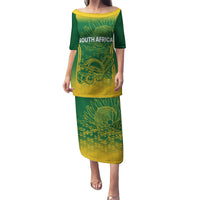 South Africa Cricket Family Matching Puletasi Dress and Hawaiian Shirt Go Proteas World Cup Version 2023 Sproty - Wonder Print Shop