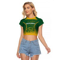 South Africa Cricket Raglan Cropped T Shirt Go Proteas World Cup Version 2023 Sproty - Wonder Print Shop