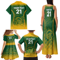 Custom South Africa Cricket Family Matching Tank Maxi Dress and Hawaiian Shirt Go Proteas World Cup Version 2023 Sproty - Wonder Print Shop