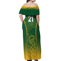 Custom South Africa Cricket Off Shoulder Maxi Dress Go Proteas World Cup Version 2023 Sproty - Wonder Print Shop