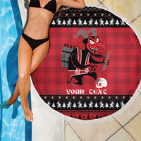 Merry Krampusnacht Personalized Beach Blanket Austrian Bavaria Alpine Christmas Demons - Wonder Print Shop