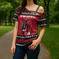 Merry Krampusnacht Personalized Cross Shoulder Shirt Austrian Bavaria Alpine Christmas Demons - Wonder Print Shop