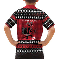 Merry Krampusnacht Personalized Family Matching Short Sleeve Bodycon Dress and Hawaiian Shirt Austrian Bavaria Alpine Christmas Demons - Wonder Print Shop