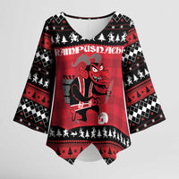 Merry Krampusnacht Personalized Kimono Sleeve Blouse Austrian Bavaria Alpine Christmas Demons - Wonder Print Shop