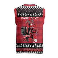 Merry Krampusnacht Personalized Christmas Knitted V-Neck Vest Austrian Bavaria Alpine Christmas Demons - Wonder Print Shop