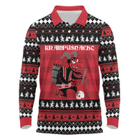 Merry Krampusnacht Personalized Long Sleeve Polo Shirt Austrian Bavaria Alpine Christmas Demons - Wonder Print Shop