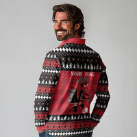 Merry Krampusnacht Personalized Long Sleeve Polo Shirt Austrian Bavaria Alpine Christmas Demons - Wonder Print Shop