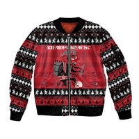 Merry Krampusnacht Personalized Sleeve Zip Bomber Jacket Austrian Bavaria Alpine Christmas Demons - Wonder Print Shop