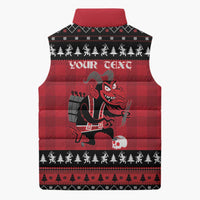 Merry Krampusnacht Personalized Sleeveless Puffer Jacket Austrian Bavaria Alpine Christmas Demons - Wonder Print Shop