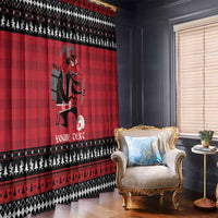 Merry Krampusnacht Personalized Window Curtain Austrian Bavaria Alpine Christmas Demons - Wonder Print Shop