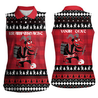 Merry Krampusnacht Personalized Women Sleeveless Polo Shirt Austrian Bavaria Alpine Christmas Demons - Wonder Print Shop