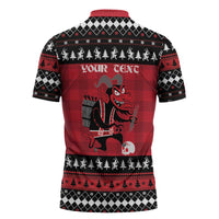 Merry Krampusnacht Personalized Zipper Polo Shirt Austrian Bavaria Alpine Christmas Demons - Wonder Print Shop