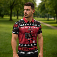 Merry Krampusnacht Personalized Zipper Polo Shirt Austrian Bavaria Alpine Christmas Demons - Wonder Print Shop