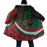 Mexico and Ireland Together Cloak Aztec Sun Mix Celtic Shamrock - Wonder Print Shop