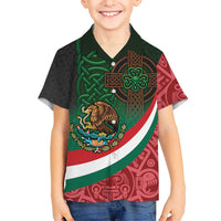 Mexico and Ireland Together Hawaiian Shirt Aztec Sun Mix Celtic Shamrock - Wonder Print Shop
