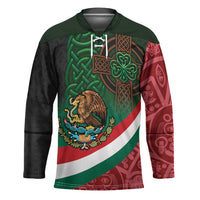 Mexico and Ireland Together Hockey Jersey Aztec Sun Mix Celtic Shamrock - Wonder Print Shop