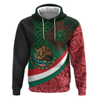 Mexico and Ireland Together Hoodie Aztec Sun Mix Celtic Shamrock - Wonder Print Shop