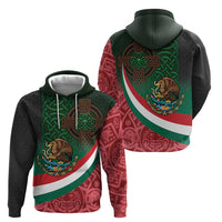 Mexico and Ireland Together Hoodie Aztec Sun Mix Celtic Shamrock - Wonder Print Shop