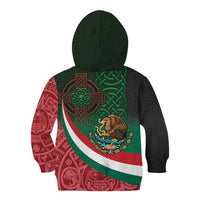 Mexico and Ireland Together Kid Hoodie Aztec Sun Mix Celtic Shamrock - Wonder Print Shop