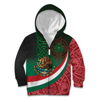 Mexico and Ireland Together Kid Hoodie Aztec Sun Mix Celtic Shamrock - Wonder Print Shop