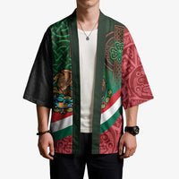 Mexico and Ireland Together Kimono Aztec Sun Mix Celtic Shamrock - Wonder Print Shop