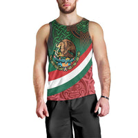 Mexico and Ireland Together Men Tank Top Aztec Sun Mix Celtic Shamrock - Wonder Print Shop