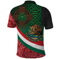 Mexico and Ireland Together Polo Shirt Aztec Sun Mix Celtic Shamrock - Wonder Print Shop