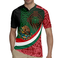 Mexico and Ireland Together Rugby Jersey Aztec Sun Mix Celtic Shamrock - Wonder Print Shop
