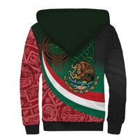 Mexico and Ireland Together Sherpa Hoodie Aztec Sun Mix Celtic Shamrock - Wonder Print Shop