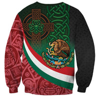 Mexico and Ireland Together Sweatshirt Aztec Sun Mix Celtic Shamrock - Wonder Print Shop