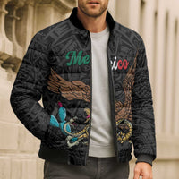 Black Mexico Aztec Custom Bomber Puffer Jacket Special Edition Heritage - Wonder Print Shop