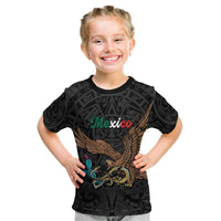 Black Mexico Aztec Custom Kid T Shirt Special Edition Heritage - Wonder Print Shop