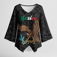 Black Mexico Aztec Custom Kimono Sleeve Blouse Special Edition Heritage - Wonder Print Shop